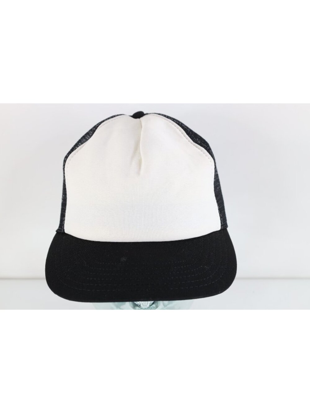 Vintage 80s 90s Streetwear Blank Foam Trucker Hat Snapback White Black USA